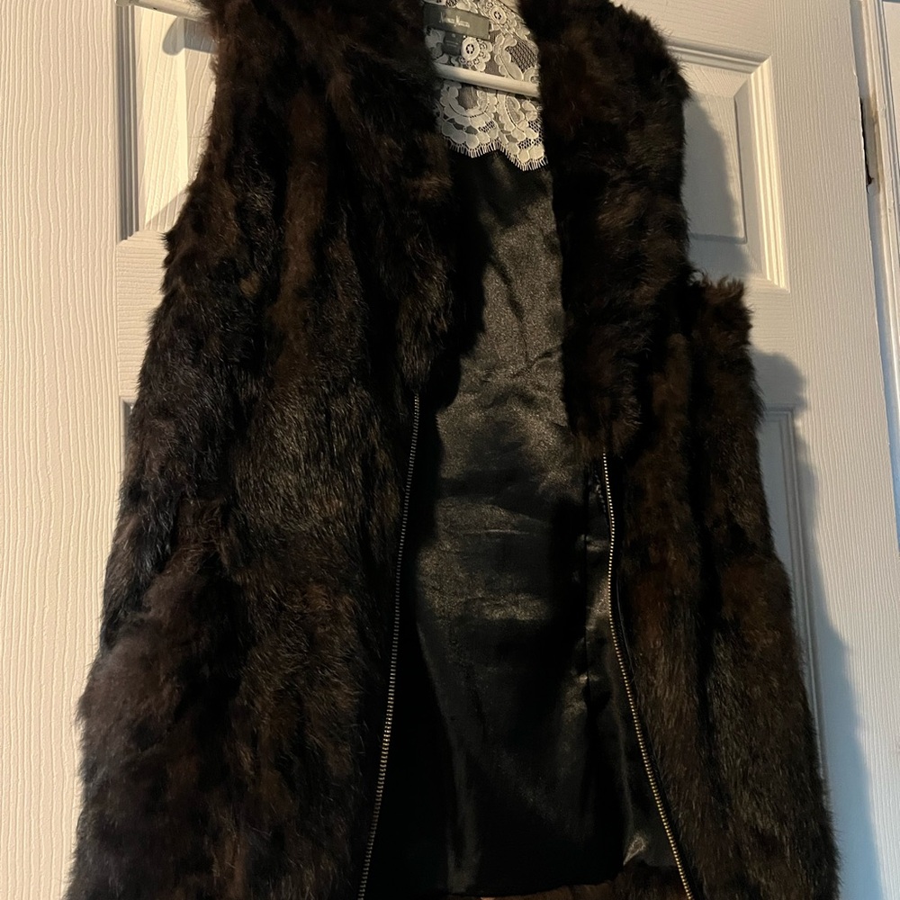 Neiman Marcus Dark Rabbit Fur Vest